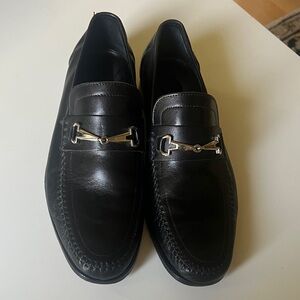 Bruno Magli Black Leather Bit-Detail Loafers, RETAILS $495. MADE IN ITALY 🇮🇹